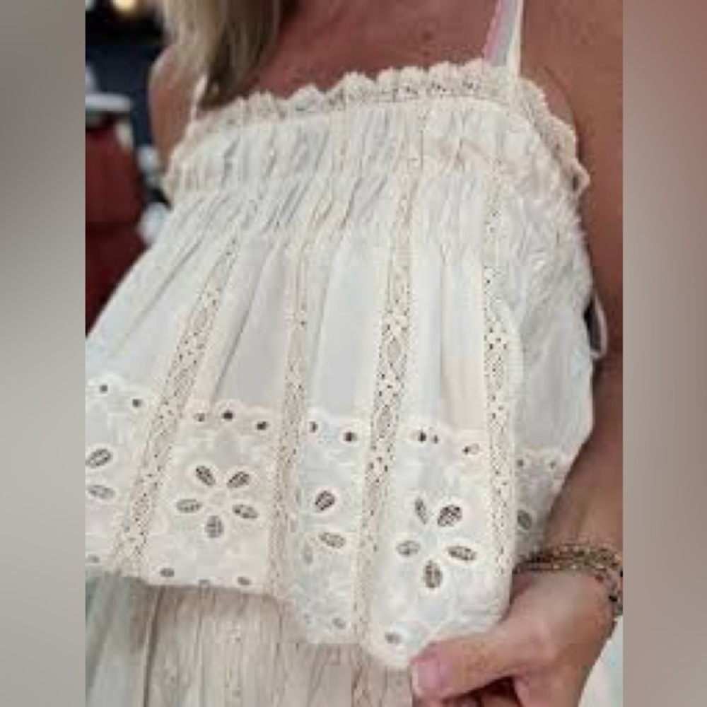 ALTAR’ STATE |  Embroidered Lace
Crop Top Size M